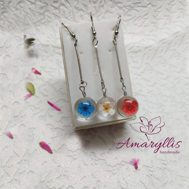 Amaryllis Handmade | Earrings with natural flowers - AG-0016