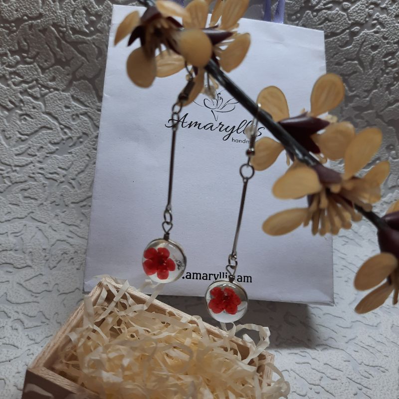 Amaryllis Handmade | Earrings with natural flowers - AG-0016